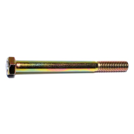 Midwest Fastener Grade 8, 3/8"-16 Hex Head Cap Screw, Zinc Yellow Steel, 4 in L, 25 PK 00703